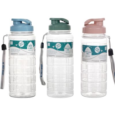 Bình nước caro 750ml nhựa VIỆT NHẬT 0098 - Trong suốt, thể thao, cho bé đi học
