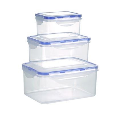 Bộ 3 hộp thực phẩm chữ nhật nhựa VIỆT NHẬT 6530 - Có nắp, trong suốt