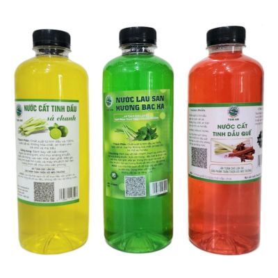 Nước cất tinh dầu TÂM AN 1000ml - Sả chanh, Bạc hà, Quế - Lau sàn, xông phòng - Đuổi ruồi, muỗi