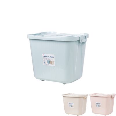 Thùng đa năng bé 25L nhựa VIỆT NHẬT 5321 - Có nắp, đựng quần áo, gạo, đồ chơi bé