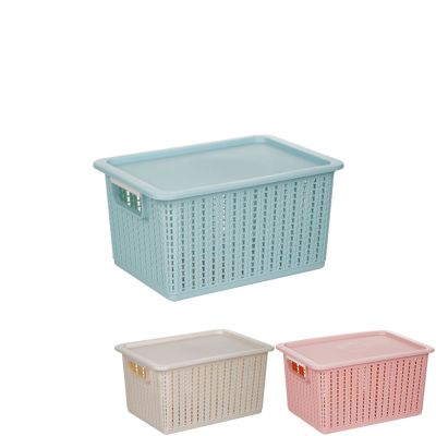 Rổ đan nắp chữ nhật trung nhựa VIỆT NHẬT 3415-2N - Đựng tài liệu, bánh kẹo, đồ chơi, quần áo