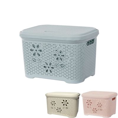 Sọt vuông nắp hoa bé nhựa VIỆT NHẬT 5158 - Có nắp, đựng quần áo, đồ chơi bé