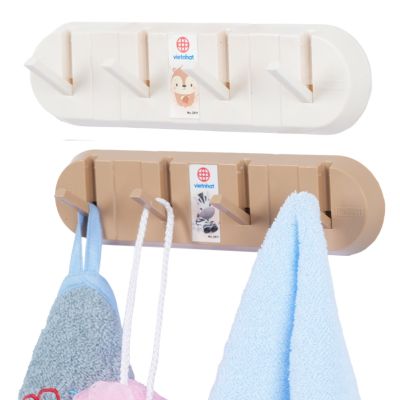 Thanh dán tường 4 móc nhựa VIỆT NHẬT 2811 - Treo đồ, quần áo, chịu lực, siêu dính