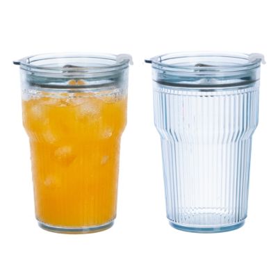 Ly nước tiện lợi 490ml nhựa VIỆT NHẬT 6040-1 - Trong suốt, có nắp chống tràn
