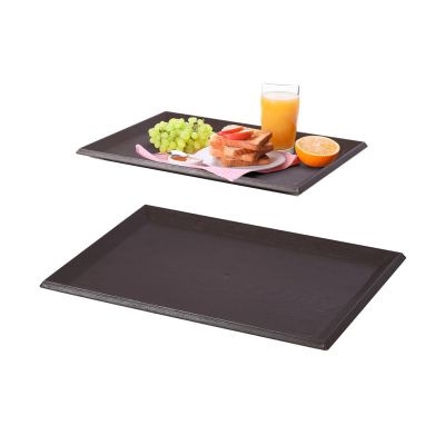 Khay chữ nhật vân gỗ Hàn Quốc nhựa VIỆT NHẬT 5711+5712 - Đựng đồ ăn, phục vụ hàng quán