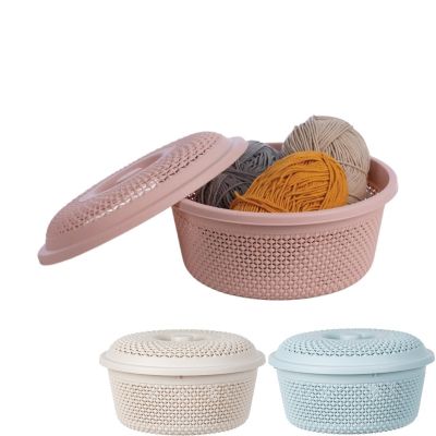 Rổ nắp tròn chấm bi HOKORI 3268 - Đựng đồ đa năng, quần áo bé