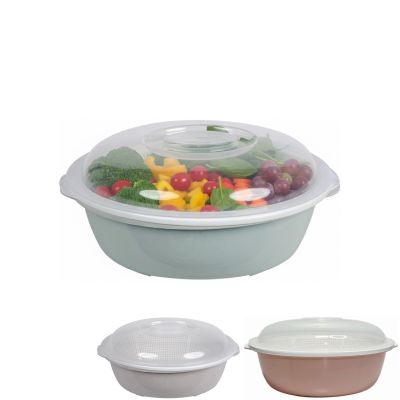 Bộ thau rổ bầu dục to nhựa VIỆT NHẬT 3279 - Nắp trong, đựng rau, rửa thực phẩm