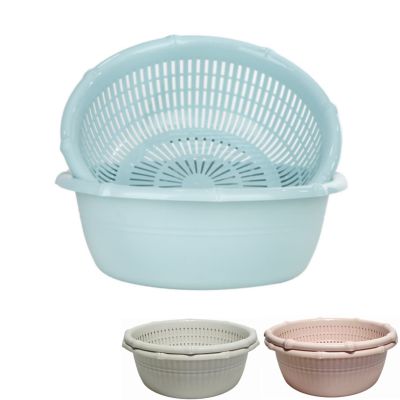 Bộ thau rổ tròn đốt trúc 32cm HOKORI 2326-1 - Rửa rau, đựng thực phẩm