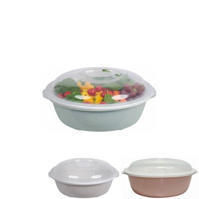 Bộ thau rổ bầu dục bé nhựa VIỆT NHẬT 3278 - Nắp trong, đựng rau, rửa thực phẩm