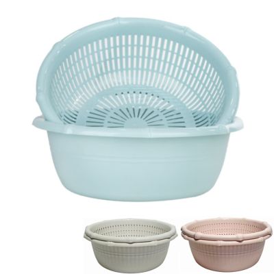 Bộ thau rổ tròn đốt trúc 35cm HOKORI 2327-1 - Rửa rau, đựng thực phẩm