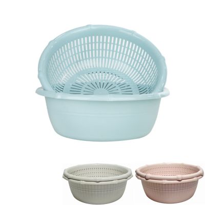 Bộ thau rổ tròn đốt trúc 26cm HOKORI 2324-1 - Rửa rau, đựng thực phẩm