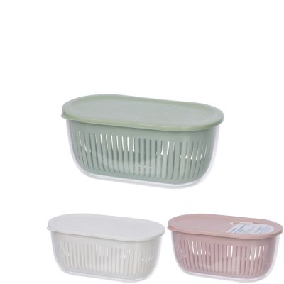 Bộ hộp rổ thực phẩm elip 2 lớp bé nhựa Việt Nhật 6597-1