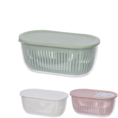 Bộ hộp rổ thực phẩm elip 2 lớp trung nhựa Việt Nhật 6597-2