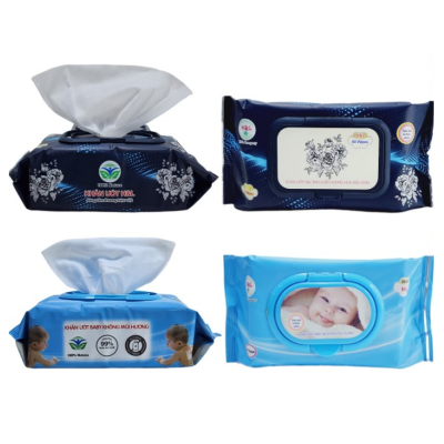 Gói 80 tờ khăn giấy ướt Baby HL - Không mùi / Hương hoa mẫu đơn