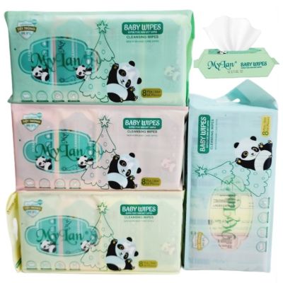 Túi 8 gói khăn giấy ướt mini MYLAN cao cấp không mùi