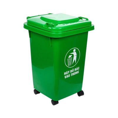 Thùng rác 60L nhựa GIA LONG 9100 - 4 bánh xe, cỡ lớn, công cộng ngoài trời
