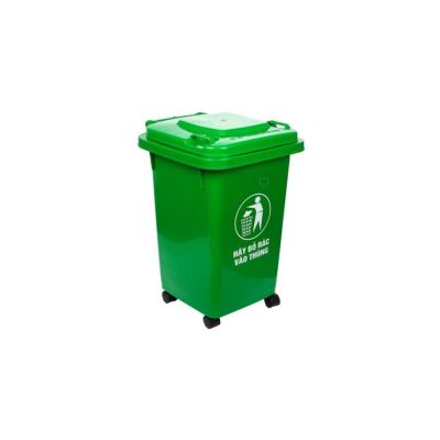 Thùng rác công nghiệp 30L nhựa VIỆT NHẬT 5341 - Có nắp, bánh xe