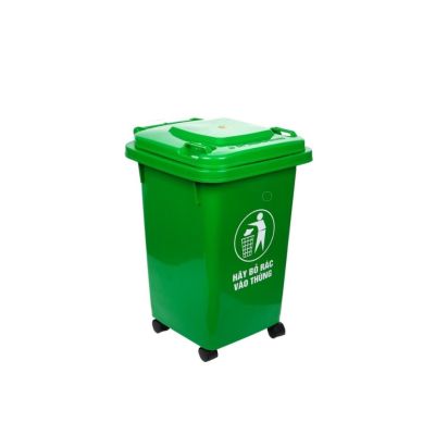 Thùng rác 40L nhựa VIỆT NHẬT 5342 - Có nắp, bánh xe, cỡ lớn, công cộng