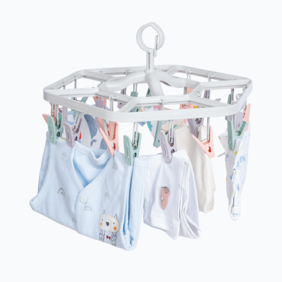 Móc dù chùm lục giác đa sắc 24 kẹp nhựa VIỆT NHẬT 2797 - Phơi quần áo bé, vớ, đồ lót