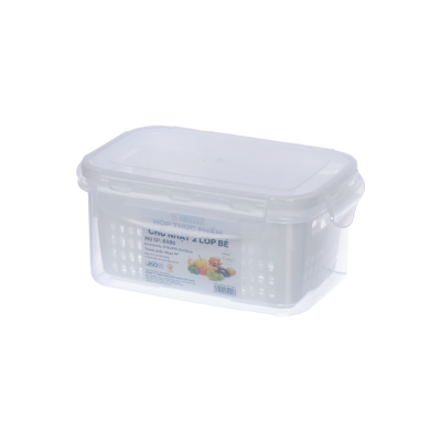 Bộ hộp rổ thực phẩm bé nhựa Việt Nhật 6580 - Trong suốt, có nắp, đựng đồ ăn để tủ lạnh
