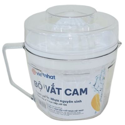 Bộ dụng cụ vắt nước cam chanh  VIỆT NHẬT 6905 - Có lưới lọc, nắp đậy, trong suốt