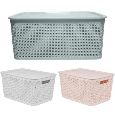 Rổ nắp chữ nhật trung nhựa VIỆT NHẬT 3387 - Đựng thực phẩm, quần áo, đồ chơi bé