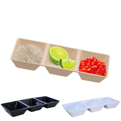 Dĩa chấm phíp vuông 3 ngăn nhựa VIỆT NHẬT 1221 - Đựng muối tiêu chanh, nước mắm