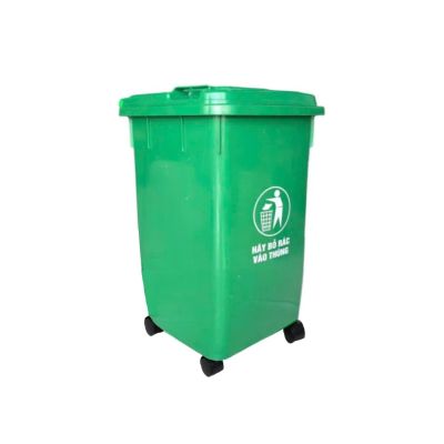 Thùng rác 60L nhựa GIA LONG 9100 - Có nắp, bánh xe, cỡ lớn, công cộng