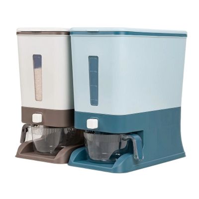 Thùng đựng gạo 10kg thông minh nhựa GIA LONG CC9098 - Kèm ca đong, ấn nút lấy gạo